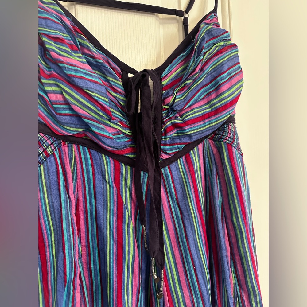 Free People multicolor striped smocked maxi sundress size M - Picture 2 of 5